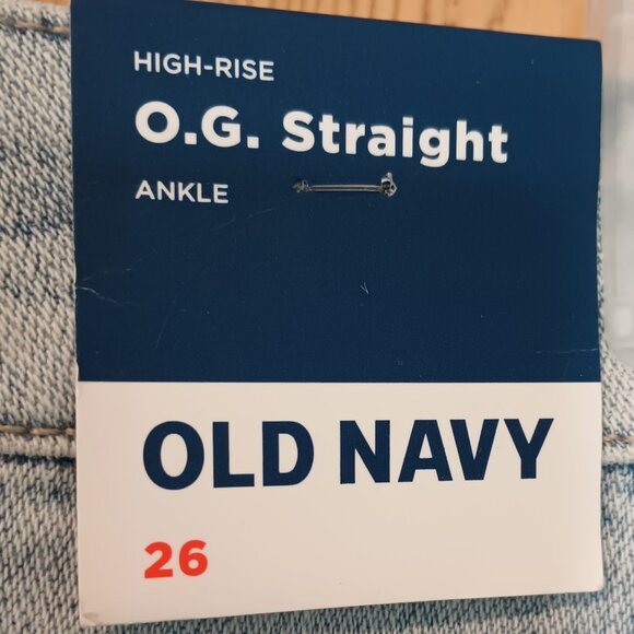 NEW Old Navy Plus High-Waisted ButtonFly OG Strt Ripped Side-Slit Jeans Laine 26 - Picture 5 of 7
